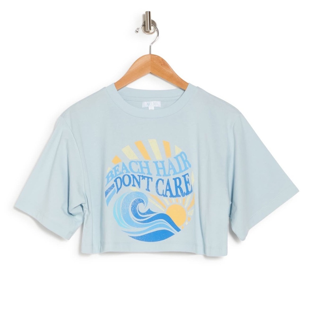 ABOUND Crop Graphic Tee In Blue Beach Hair, Size‎ S, NWT